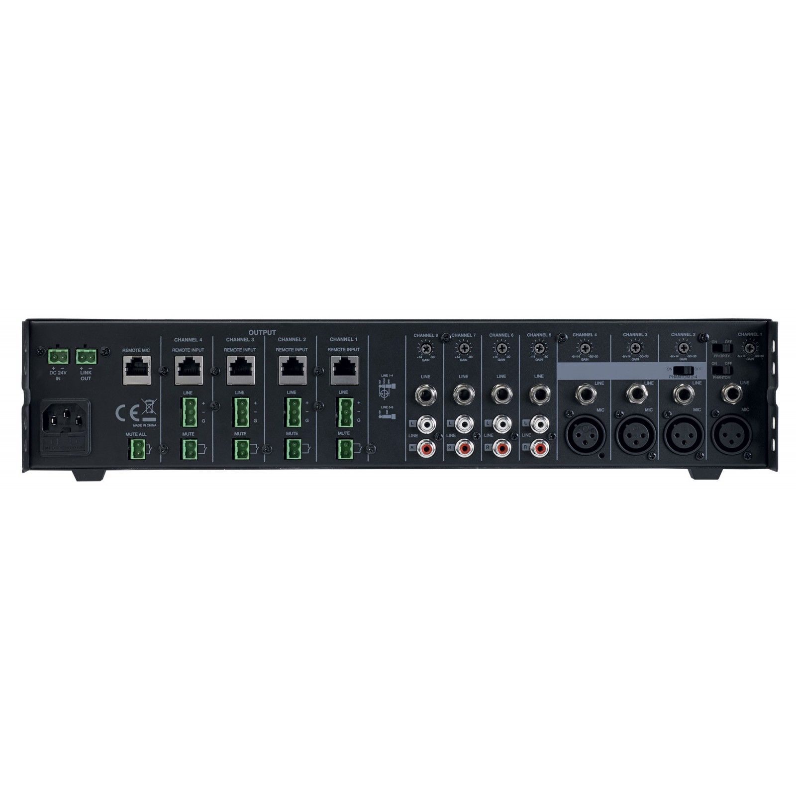 Audiophony PREZONE444, 8 Kanal 4 Zonen Mixer