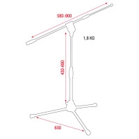 DAP Pro Microphone stand with telescopic boom 430-