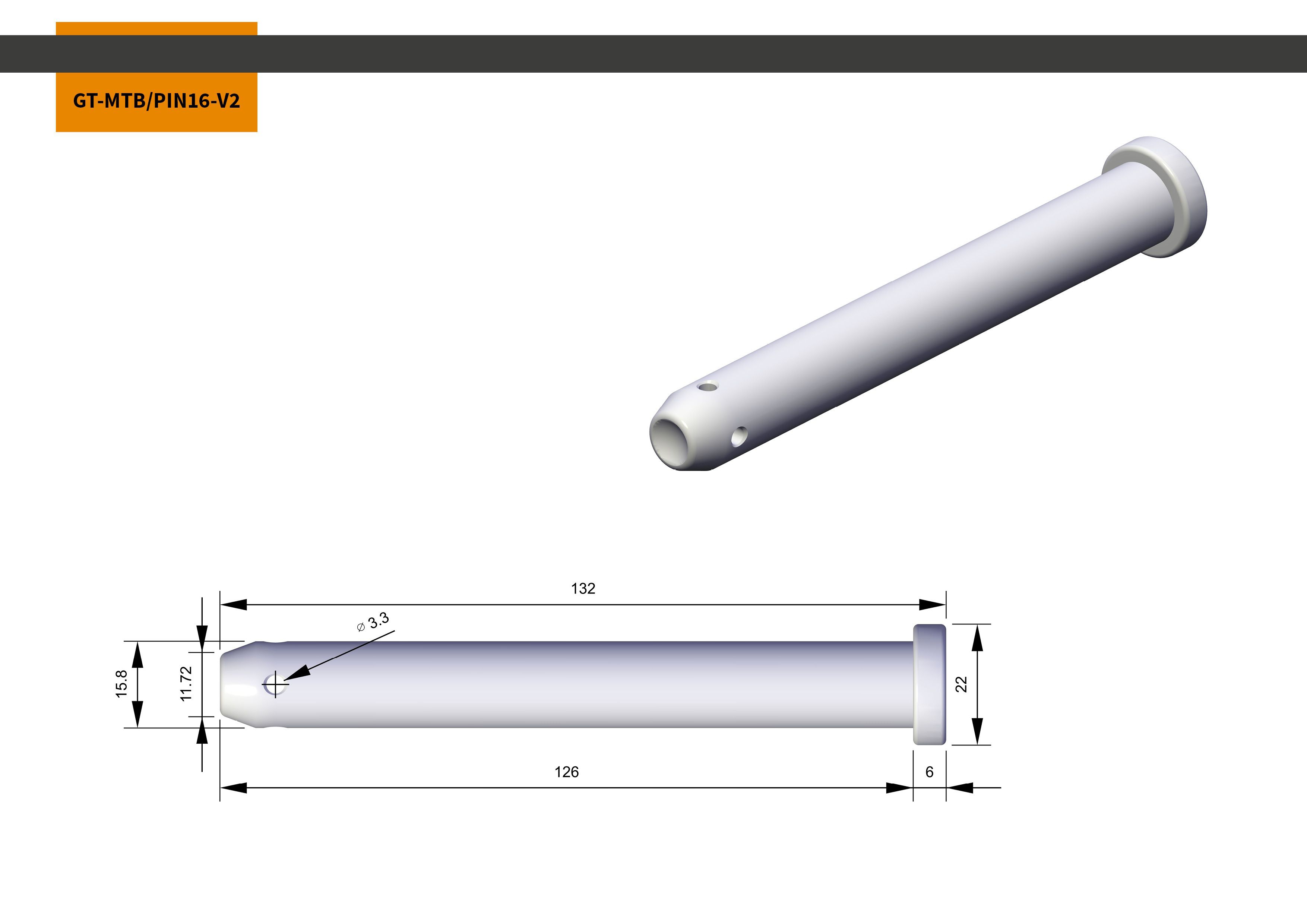 Global Truss MTB Stahlstift Base d=16mm + R-Clip