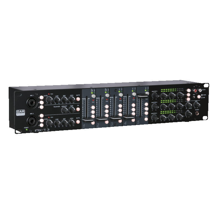DAP IMIX-7.3 7 Channel 2U install mixer, 3 zones