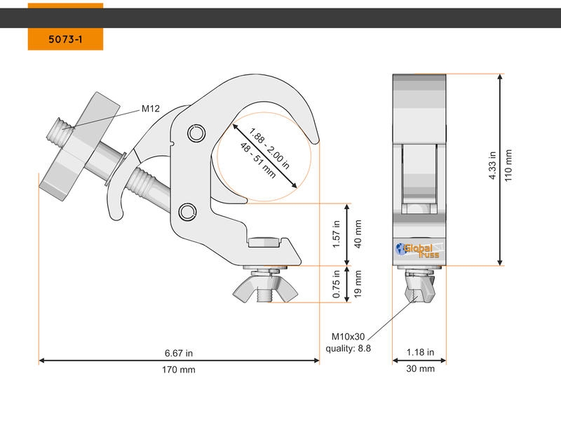 GLOBAL TRUSS Selflock Haken Easy schwarz