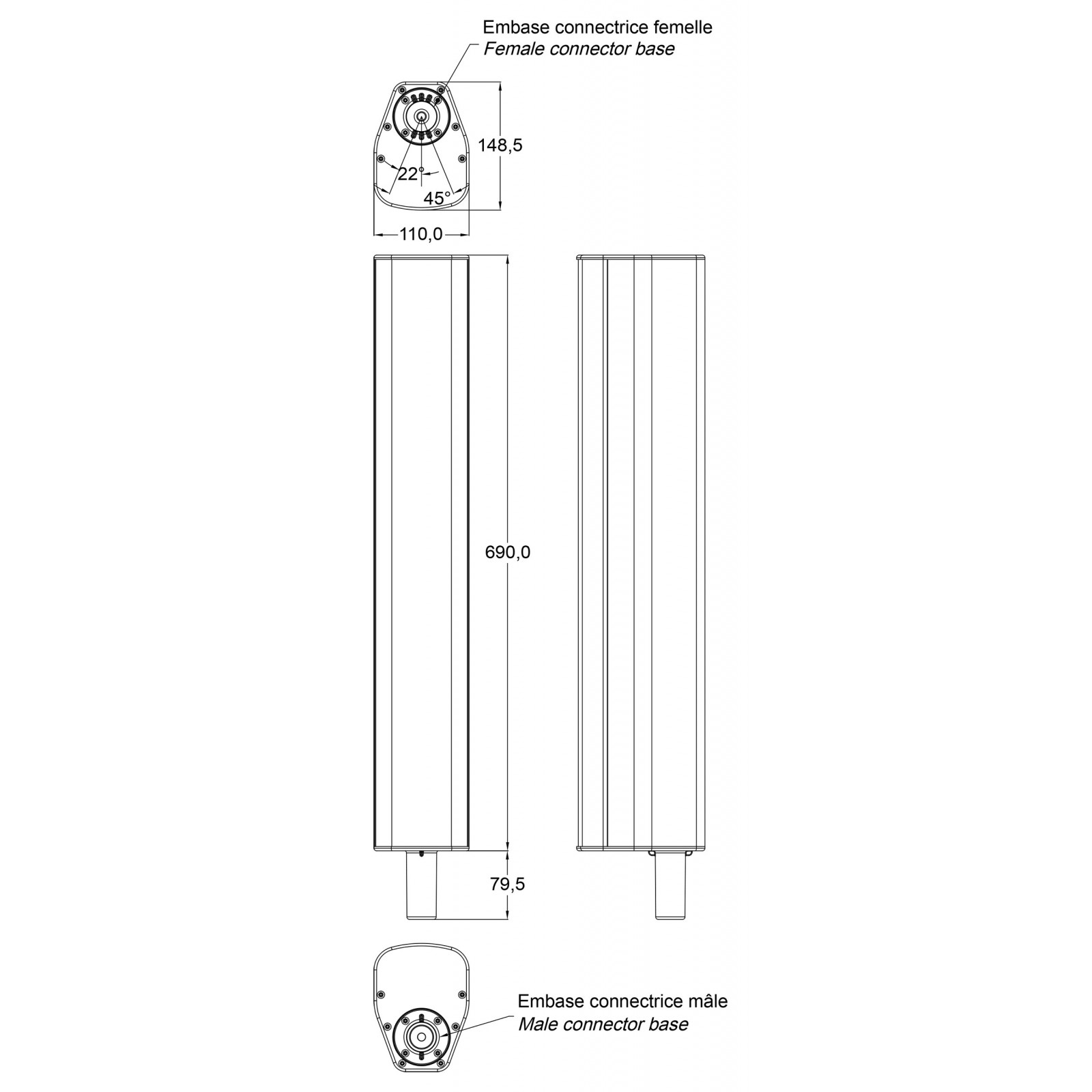Audiophony iLINE83B Säulenlautsprecher