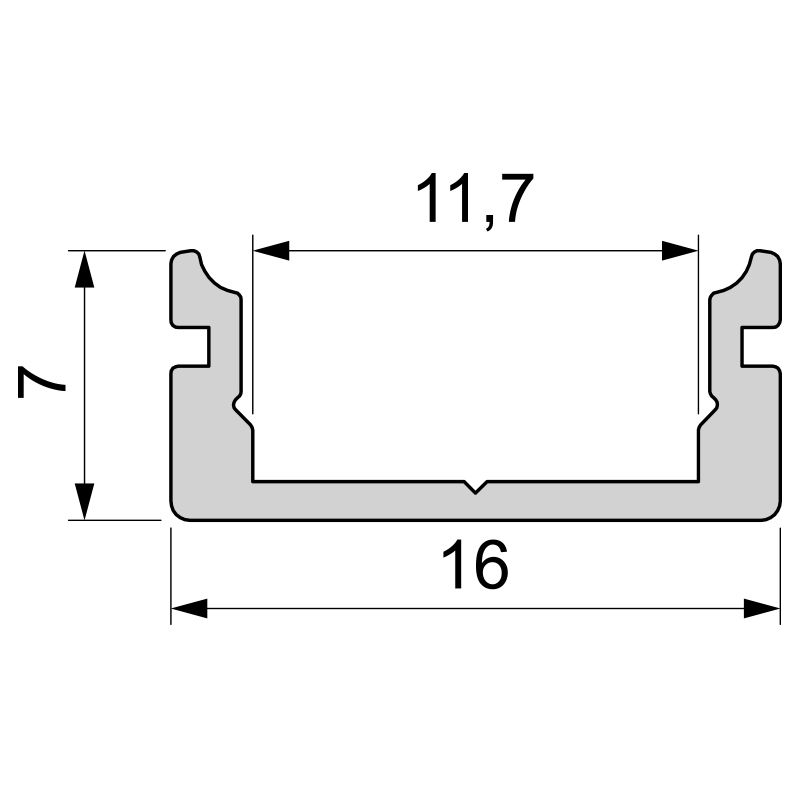 REPROFIL Profil AU-01-10 flach 2m weiß matt