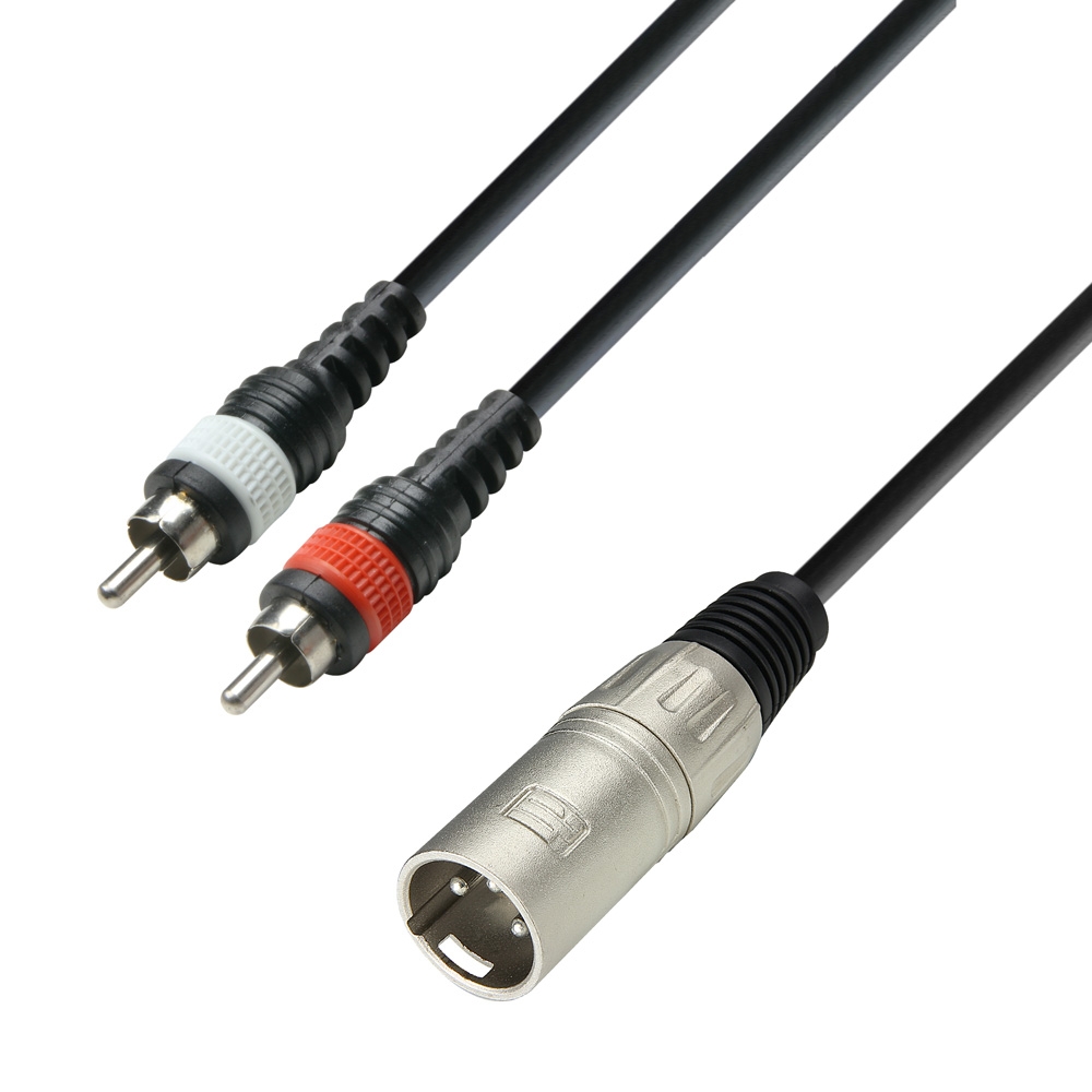 Adam Hall Cables K3YMCC0100 2xRCA/XLR male 1,0 M.
