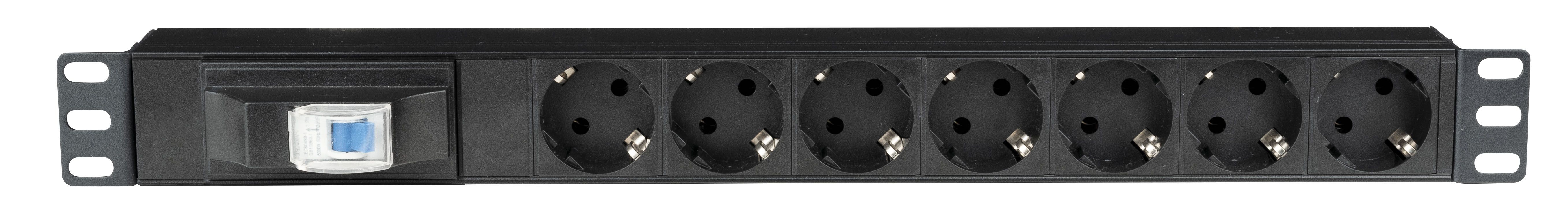 Showtec 19 Zoll 1U Socketstrip 7 mit Trennschalter