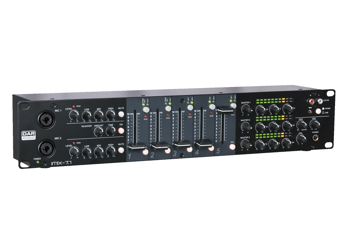 DAP IMIX-7.1 7 Kanal Installationsmixer 3 x Master