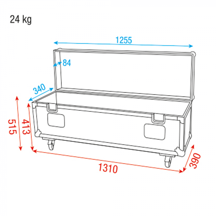 DAP-Audio Stack Case 6, 1,30 Meter lang mit Rollen