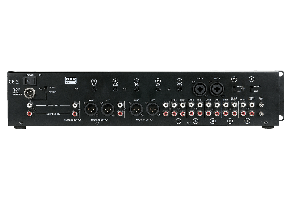 DAP IMIX-7.1 7 Kanal Installationsmixer 3 x Master