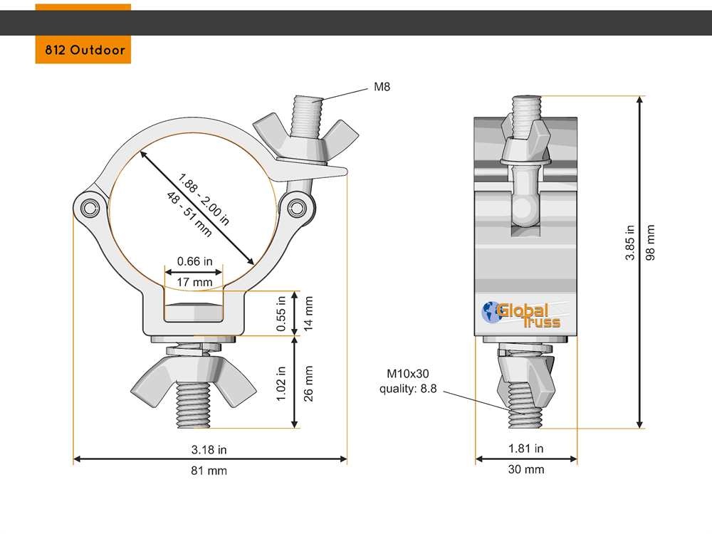 Global Truss Half Coupler Small Outdoor Bild 2